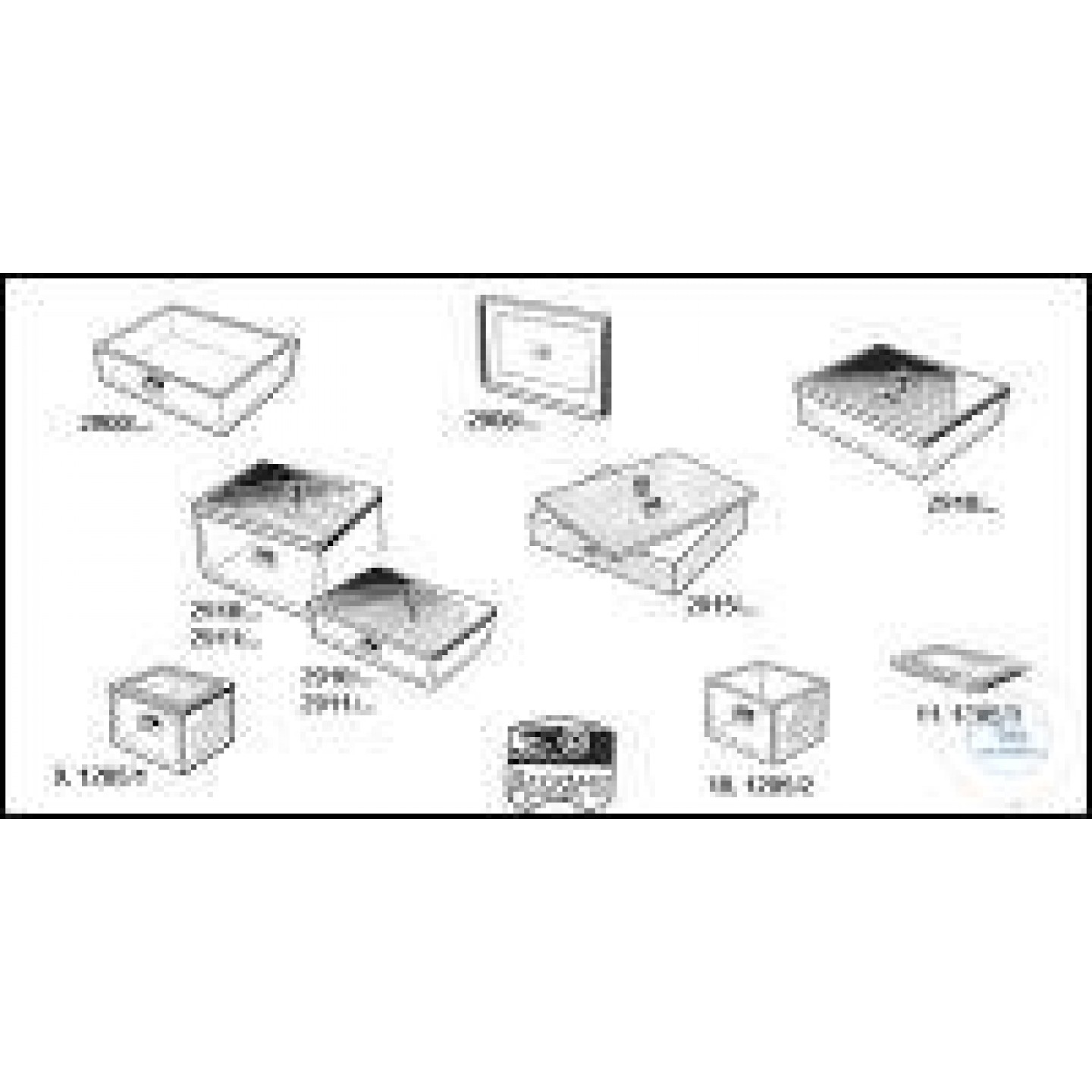 Alet tepsisi, cam 120x60x40 mm paslanmaz çelik kapaklı Alet...