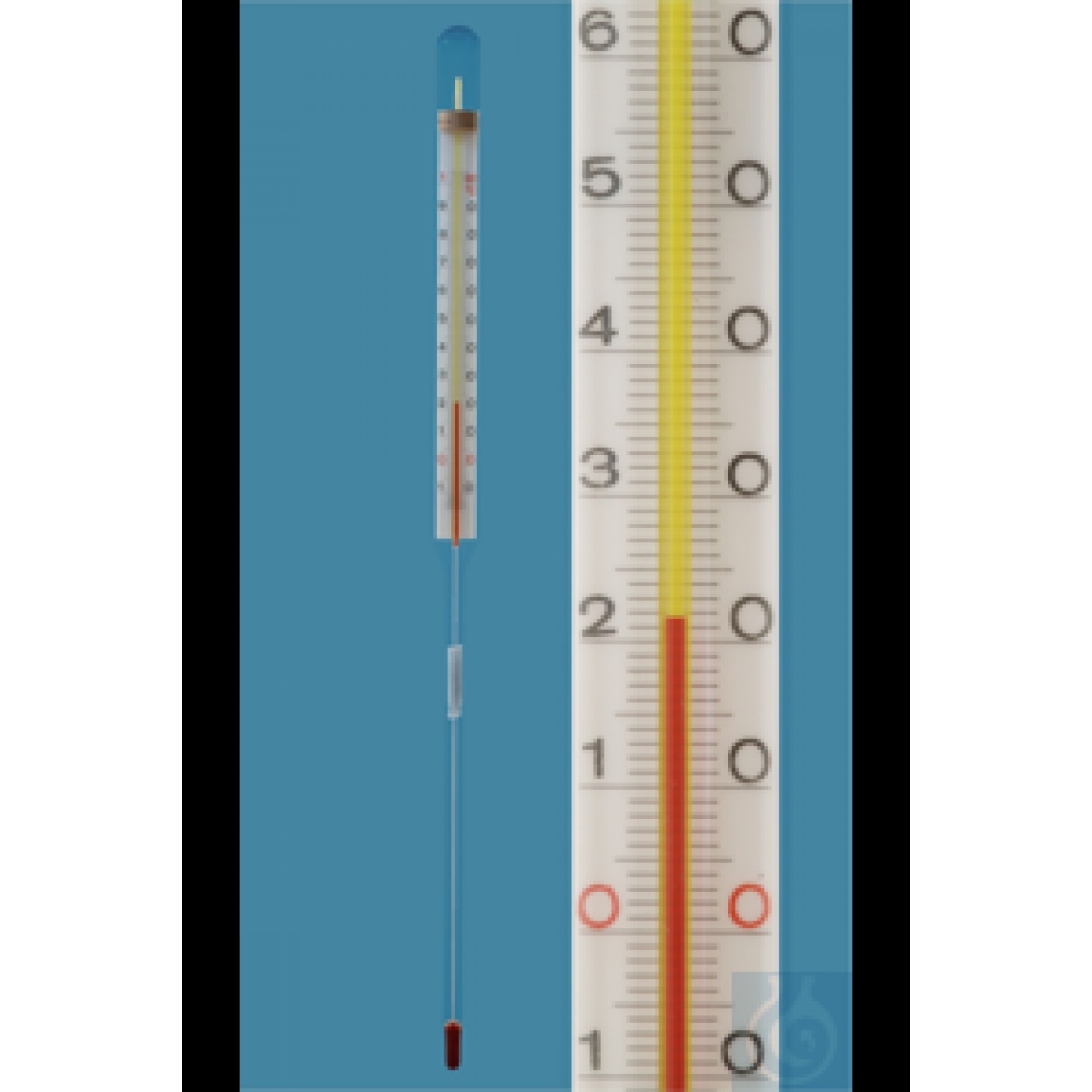 Endüstriyel termometre 165 mm, 0...+100:1°C özel dolgulu kırmızı Düz...